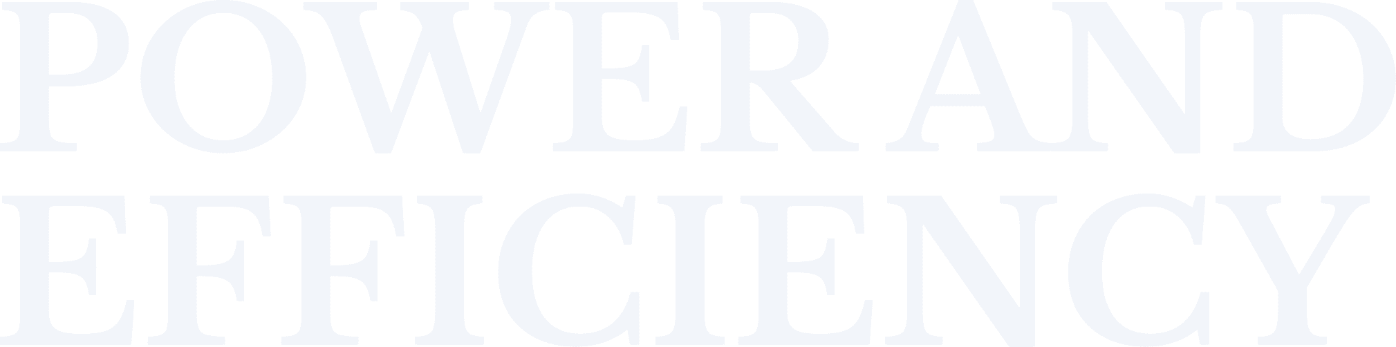Power and efficiency text in black
