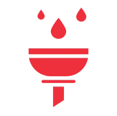 Torch symbol with three droplets